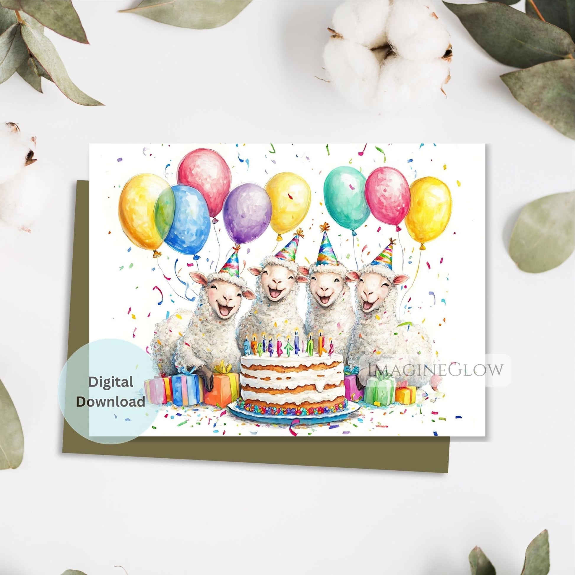 cute sheep birthday card
country theme birthday greeting
farm birthday party card
