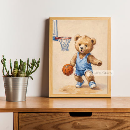 basketball bear printable wall art
sports animal nursery digital download
