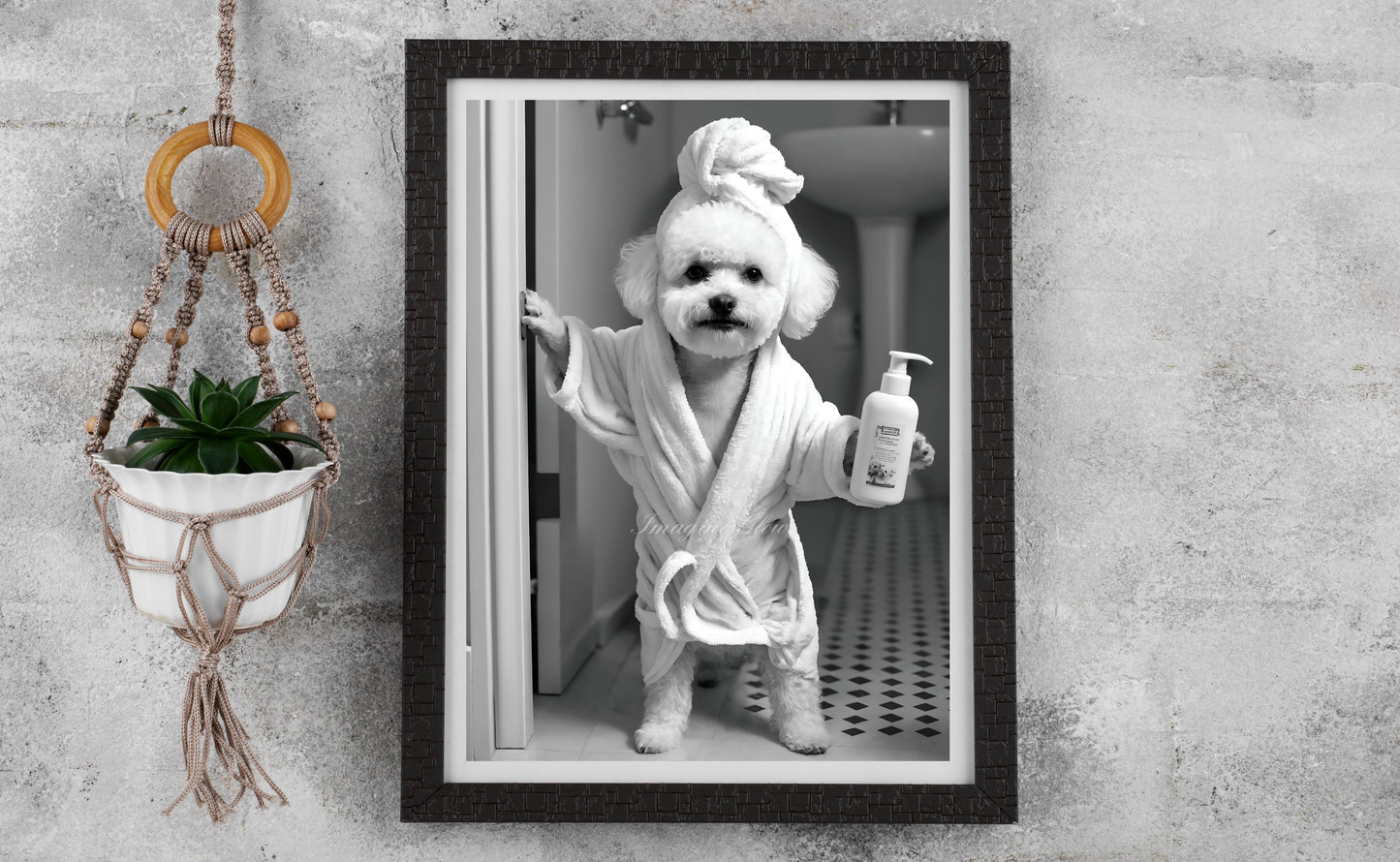 Bichon Frise toilet poster for bathroom decor