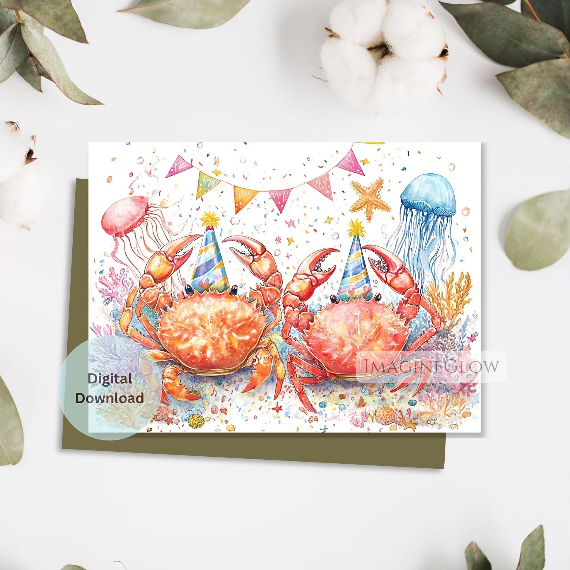 crab birthday card
fun ocean theme birthday card
beach lover greeting card
nautical birthday printable card
cute marine animal birthday card
cheerful crab illustration card
