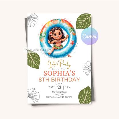 editable luau birthday evite
ocean adventure birthday party card
