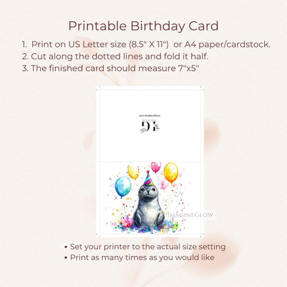ocean animal birthday card
beach theme seal card
digital seal birthday card