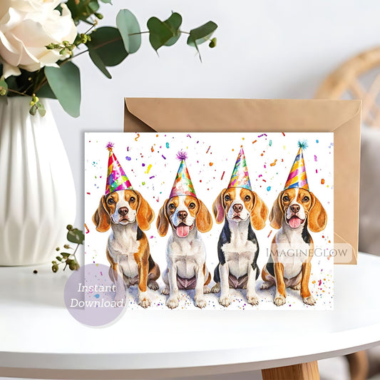 cute beagle dog birthday greeting card
digital beagle birthday card
