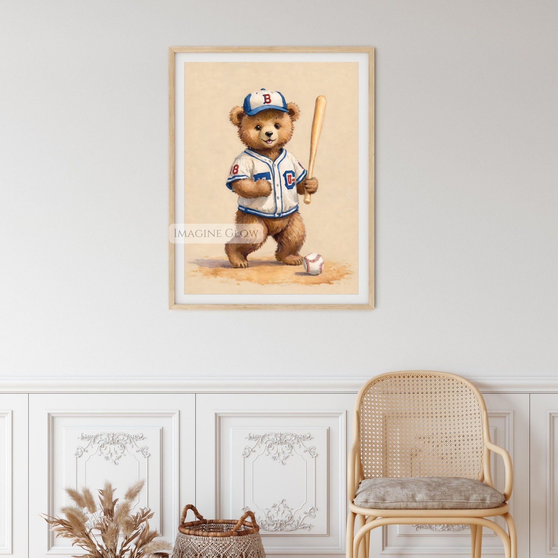 nursery baseball animal printable
