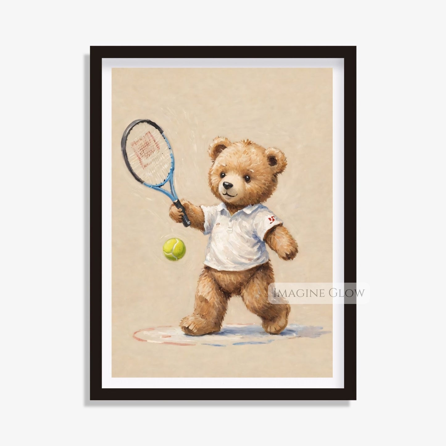 tennis bear printable wall art
sports animal nursery digital download
