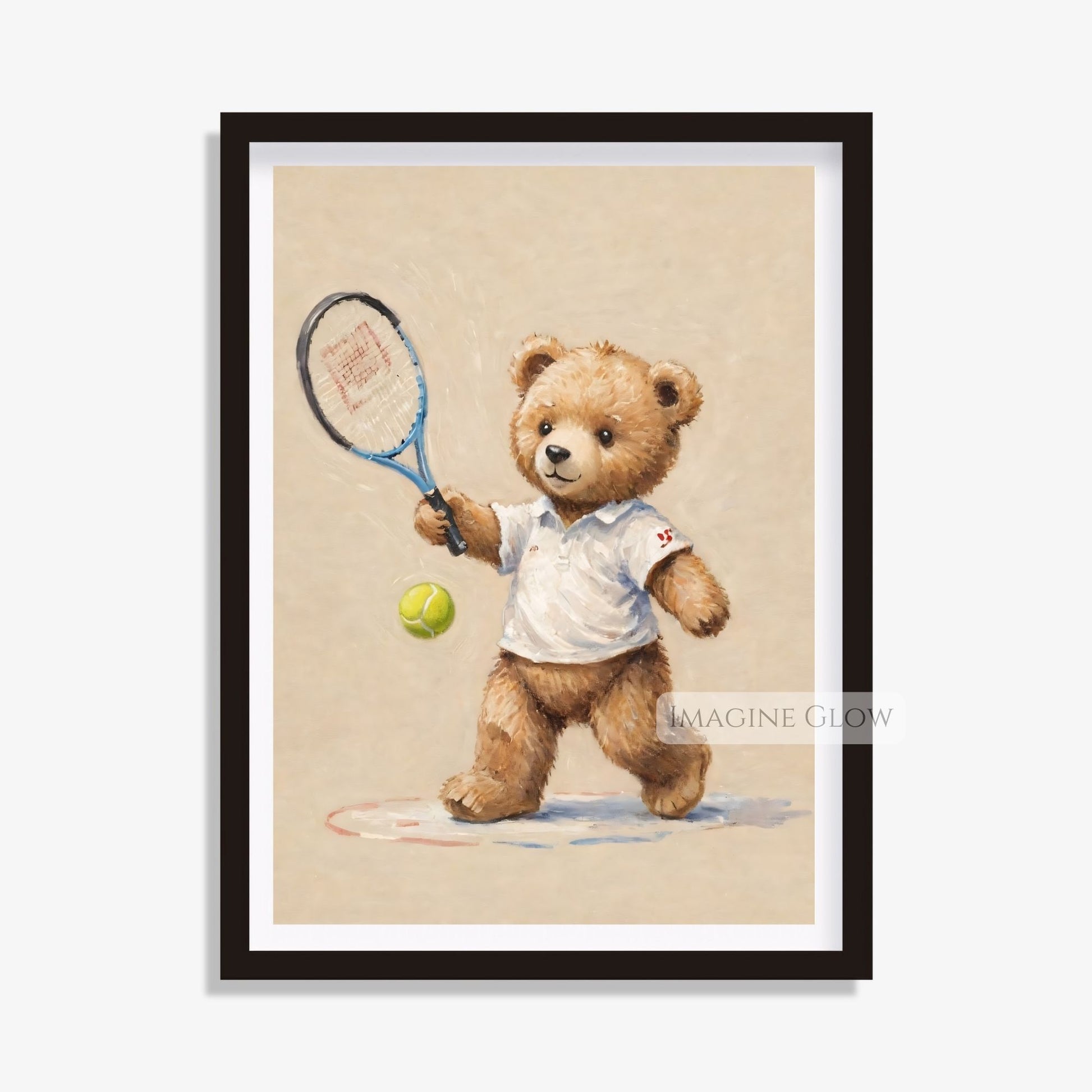 tennis bear printable wall art
sports animal nursery digital download

