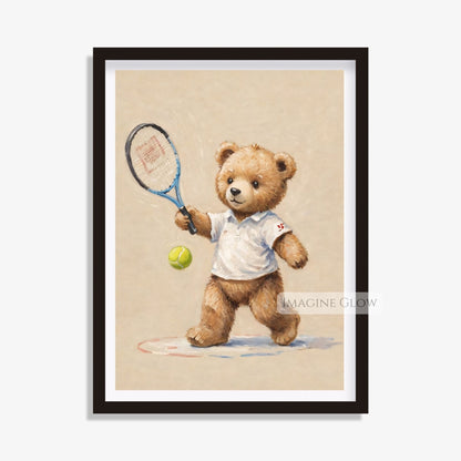 tennis bear printable wall art
sports animal nursery digital download
