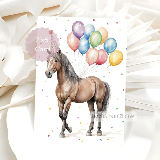 Horse birthday card printable
Cute horse greeting card
