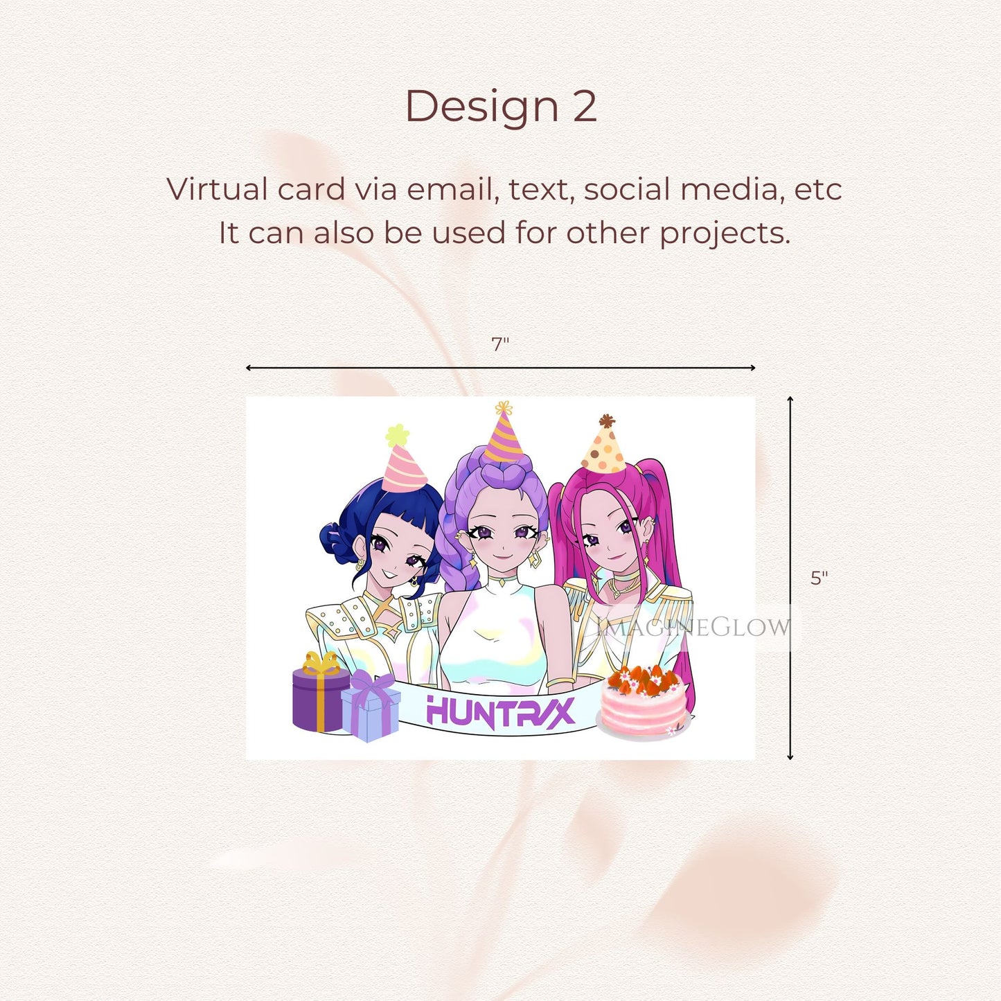 kpop themed demon hunters card
