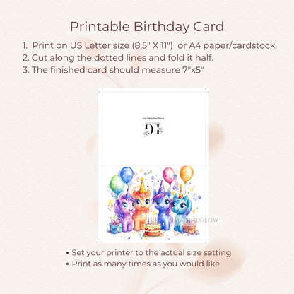 Unicorn pony birthday card for animal lovers
Printable unicorn pony card for birthdays
Enchanting pony unicorn birthday card