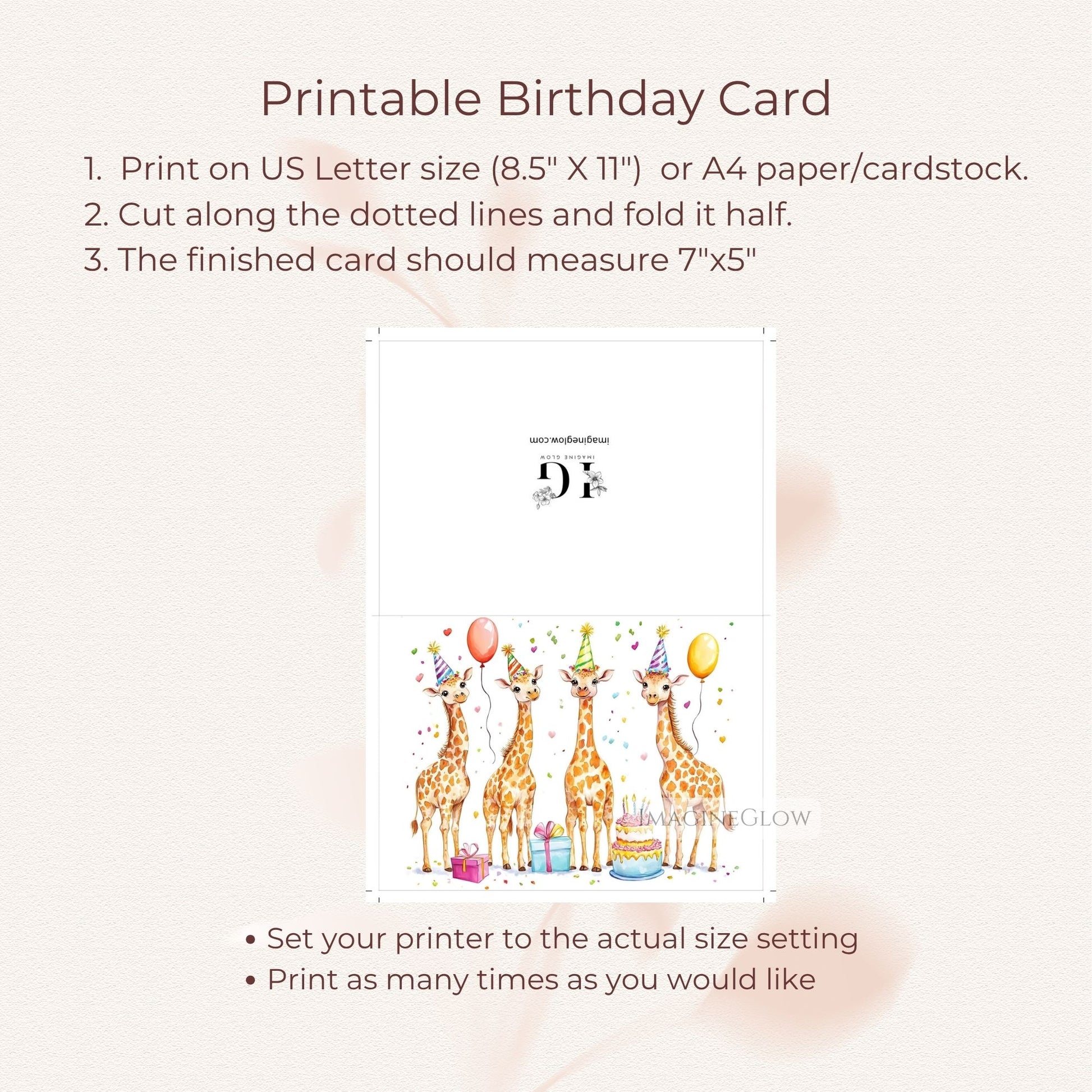 safari animal birthday card
birthday card with giraffe
unique giraffe birthday card
animal lover birthday card