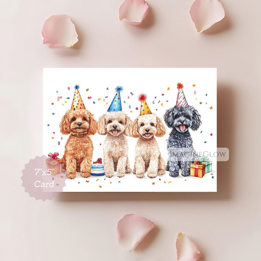 Poodle birthday card
printable Poodle dog card


