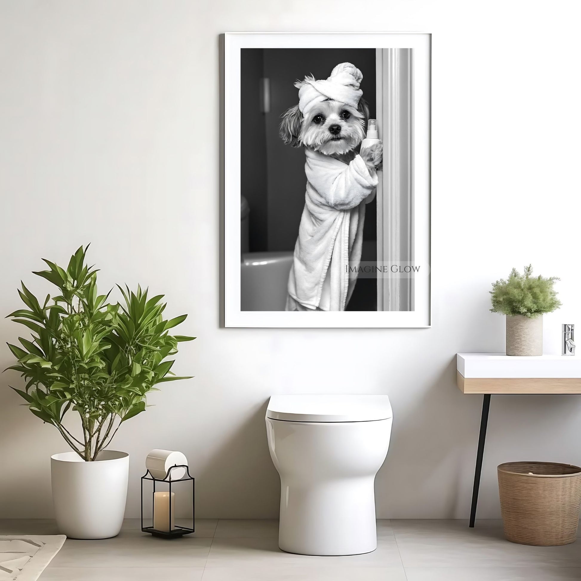 Playful Havanese photo for bathroom decor
