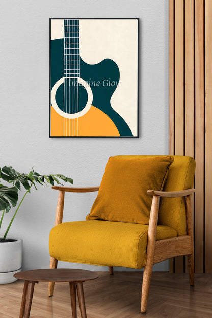 Vibrant guitar poster for inspiring musicians