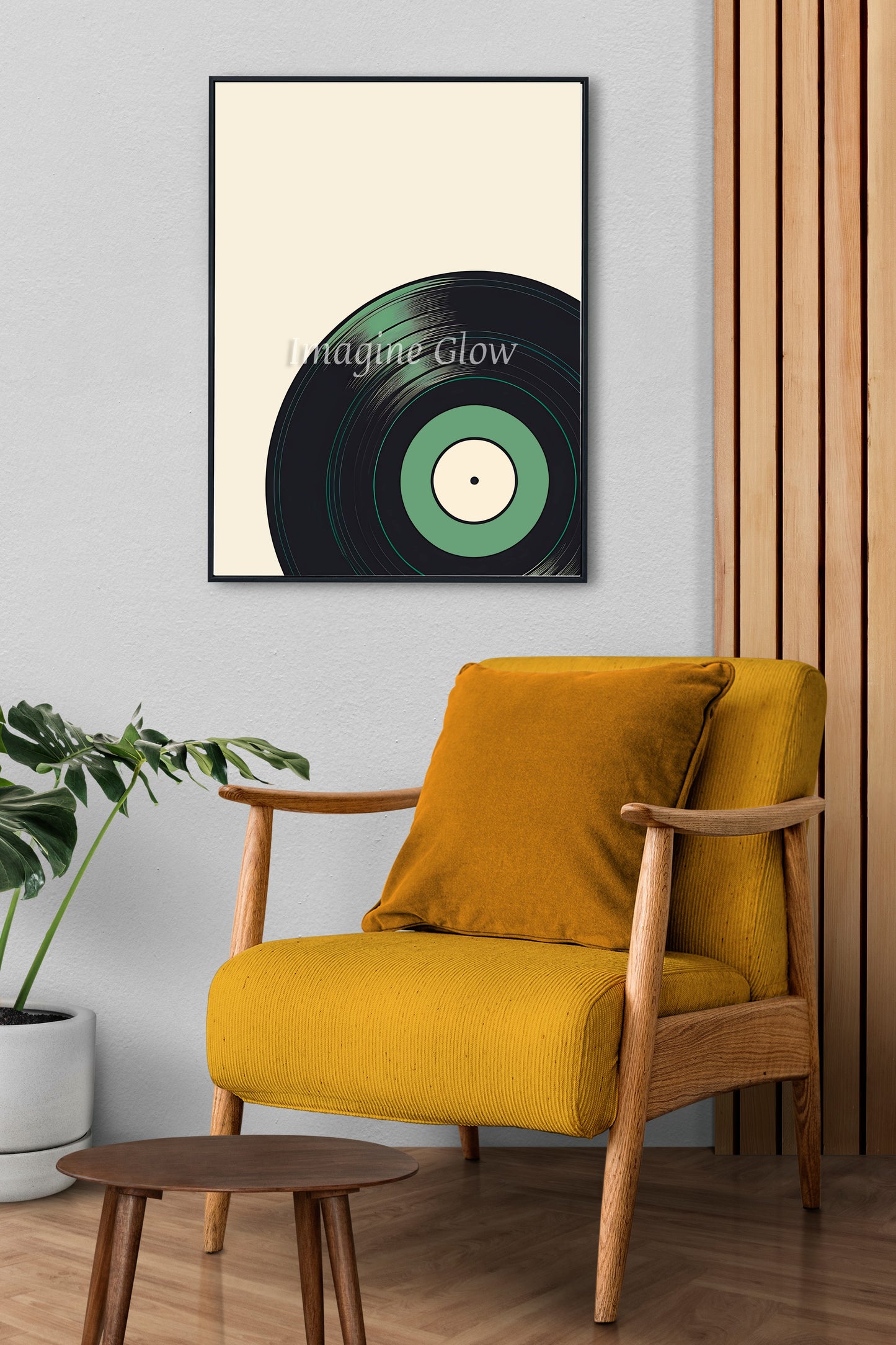 Stylish black record printable poster for music lovers.