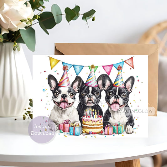 cute Boston Terrier greeting card
dog lover birthday card


