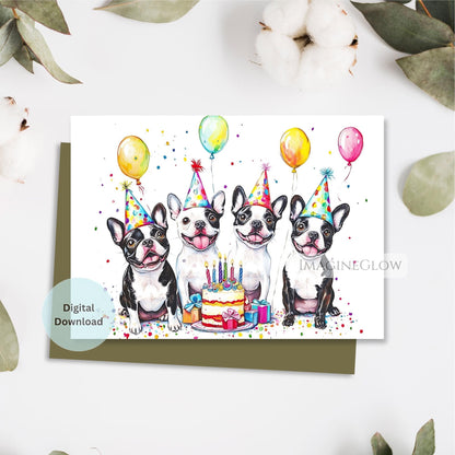 adorable boston terrier printable card
digital boston terrier birthday card
