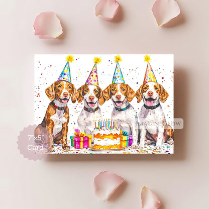 digital Brittany greeting card
cute Brittany Spaniel birthday card
