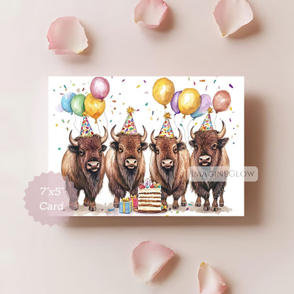 digital bison greeting card
nature lover birthday card
buffalo birthday card for adults
prairie wildlife birthday card
rustic birthday card with bison
