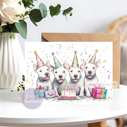 bull terrier birthday card
digital dog birthday card
