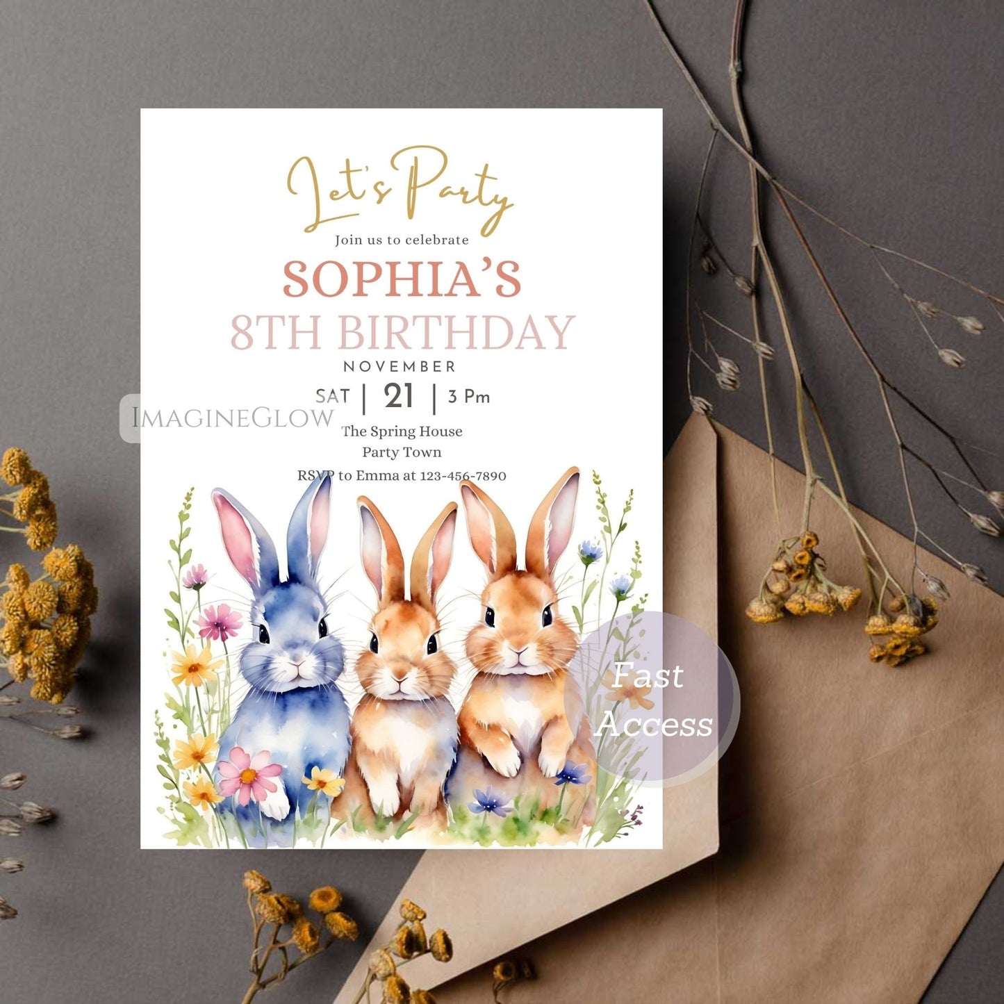 spring easter birthday card
