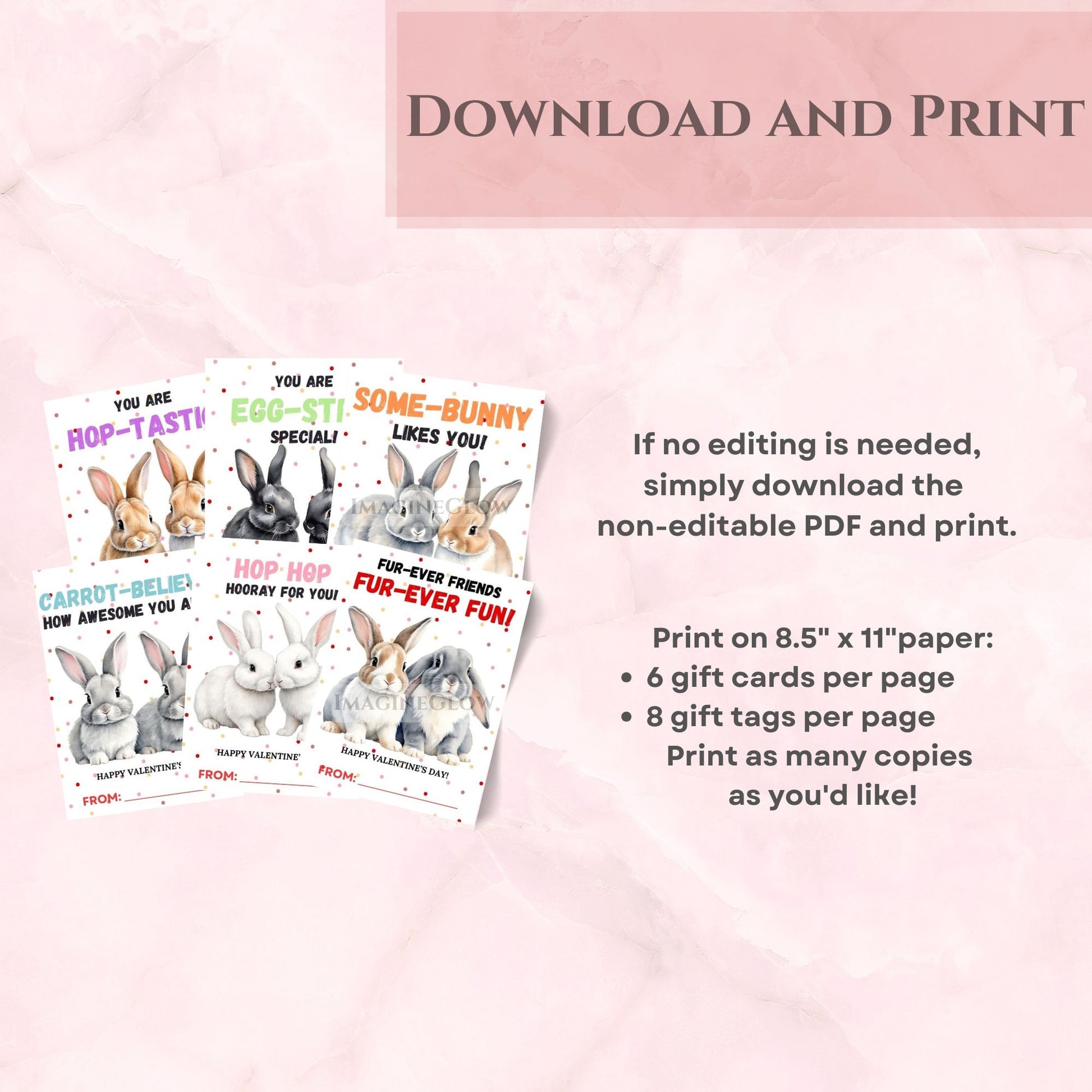 Custom bunny couple party favor tags

