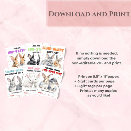 Custom bunny couple party favor tags
