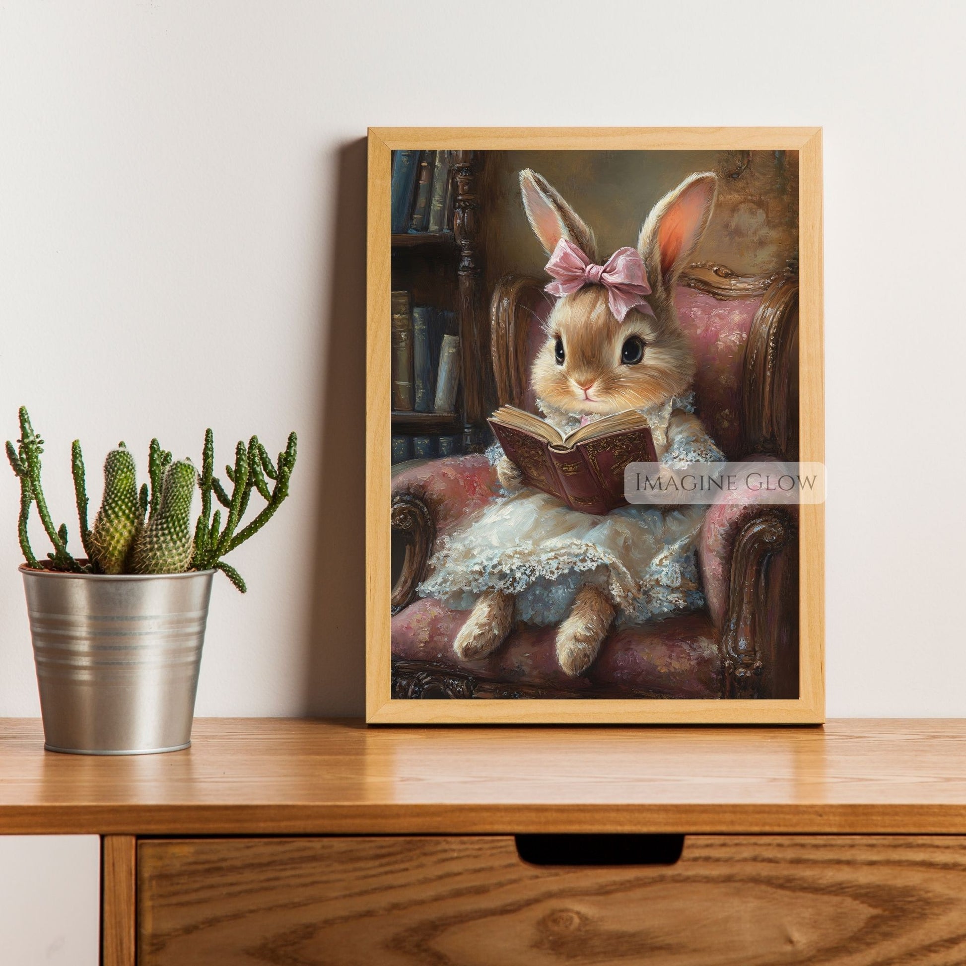 Vintage bunny print for girl’s nursery
