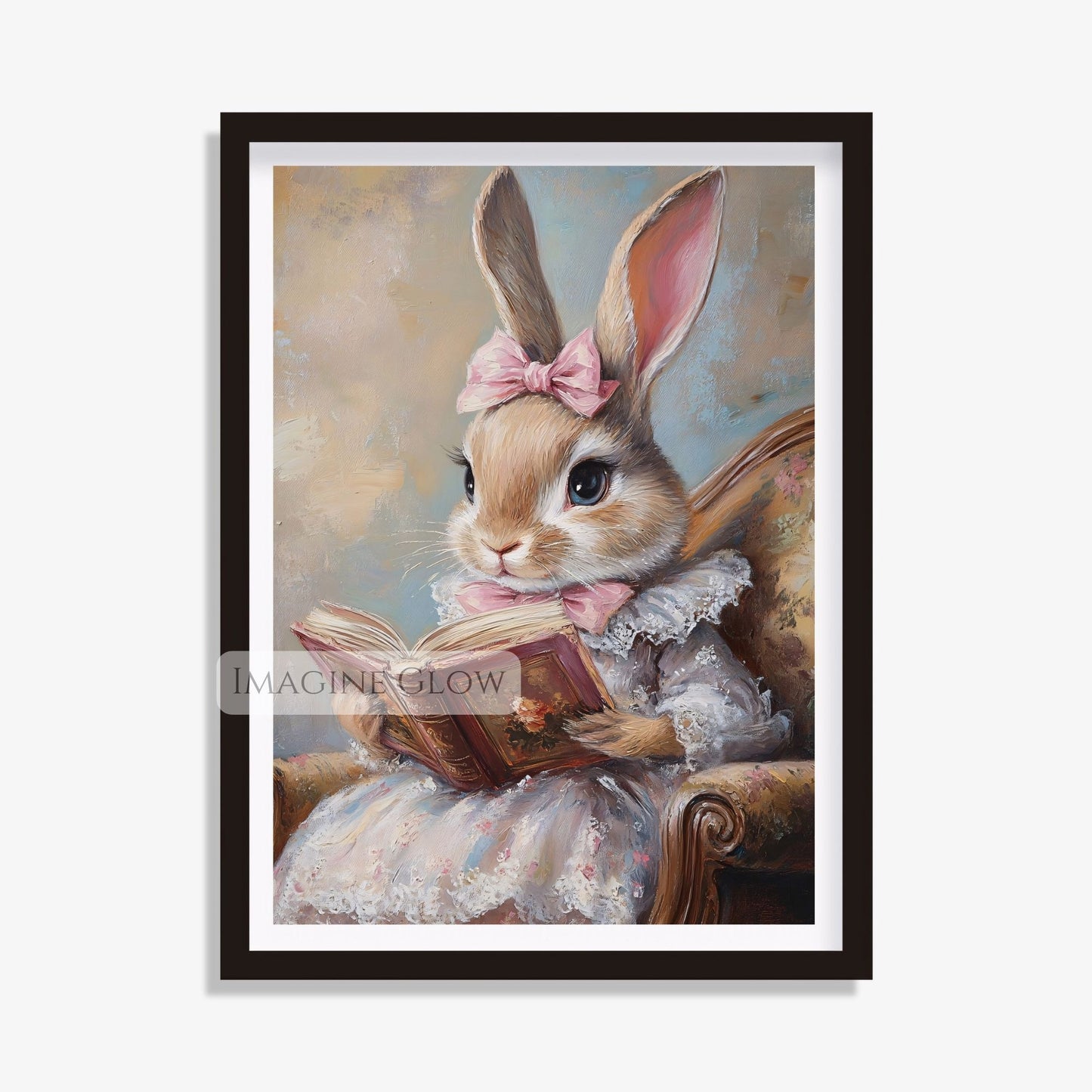 Cozy woodland nursery rabbit print
