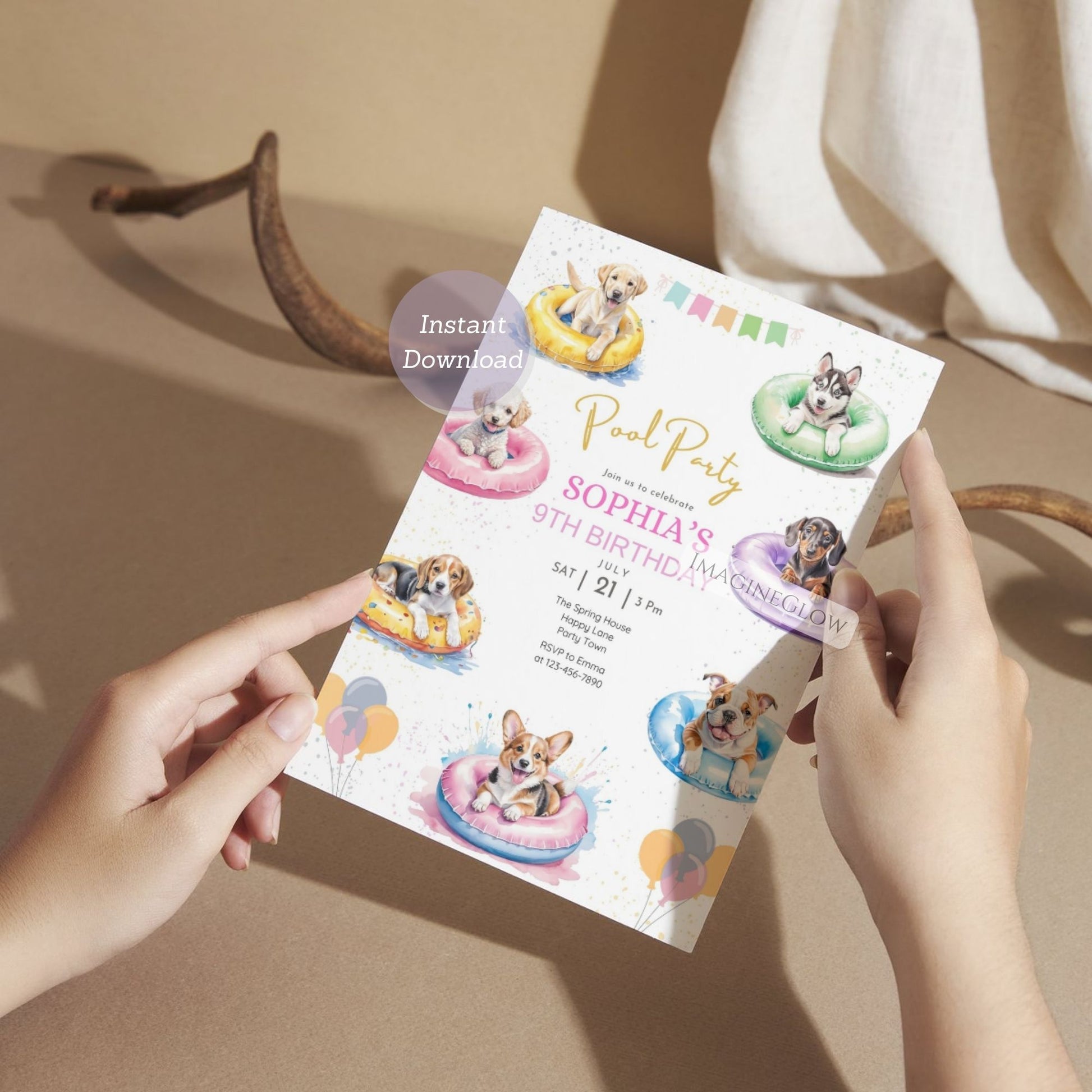 summer splash puppy invite
