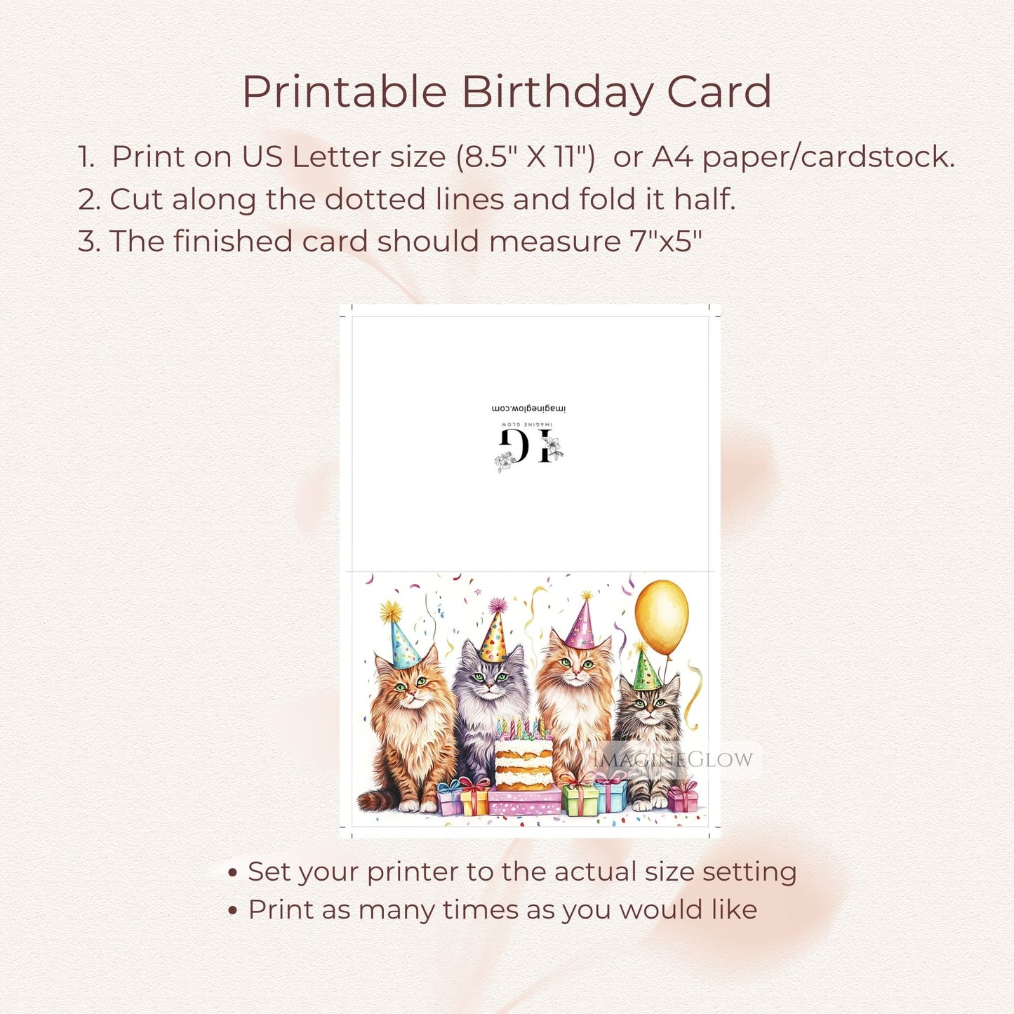 Cute cat lover birthday card featuring Maine Coon
Maine Coon birthday card for pet-themed celebrations
