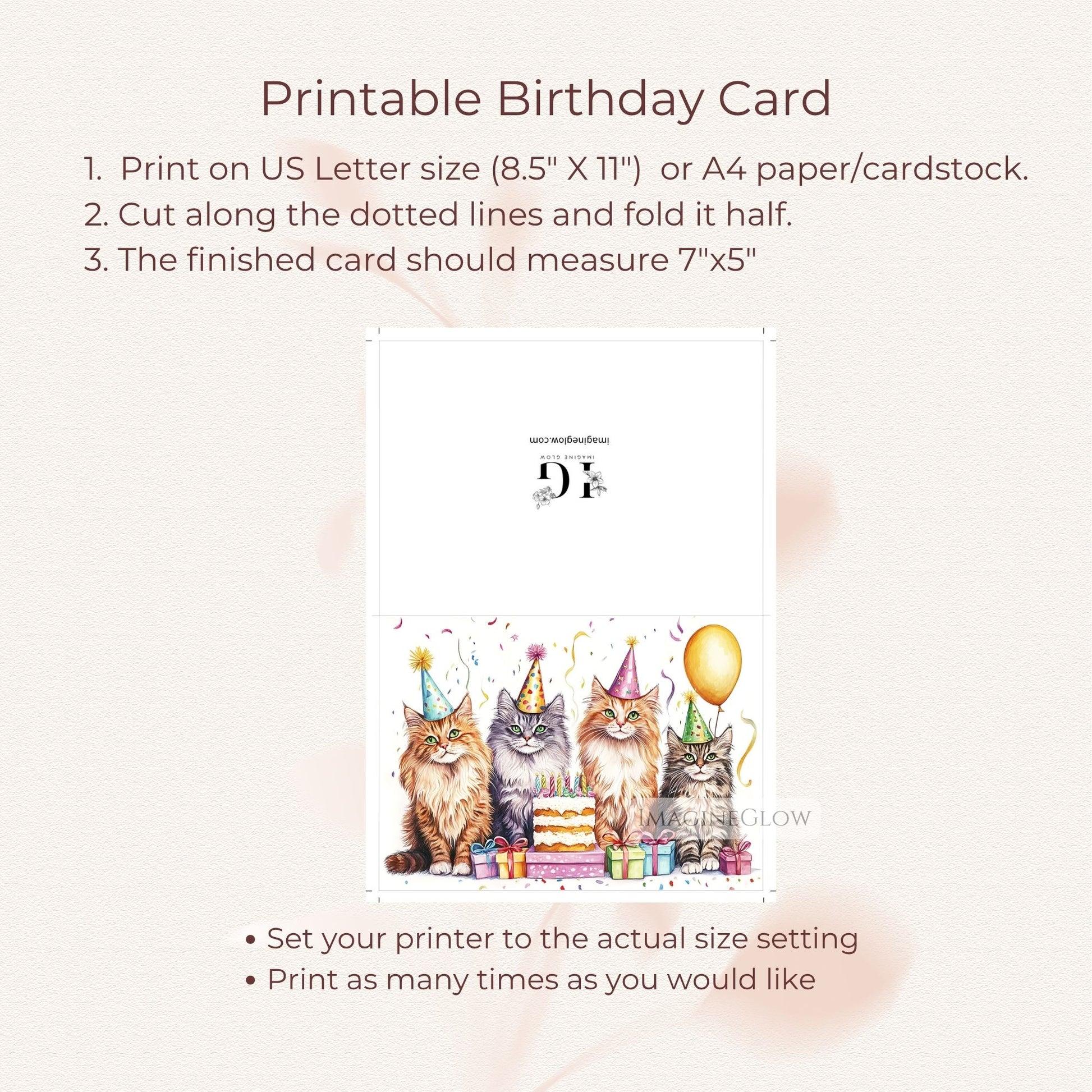 Cute cat lover birthday card featuring Maine Coon
Maine Coon birthday card for pet-themed celebrations