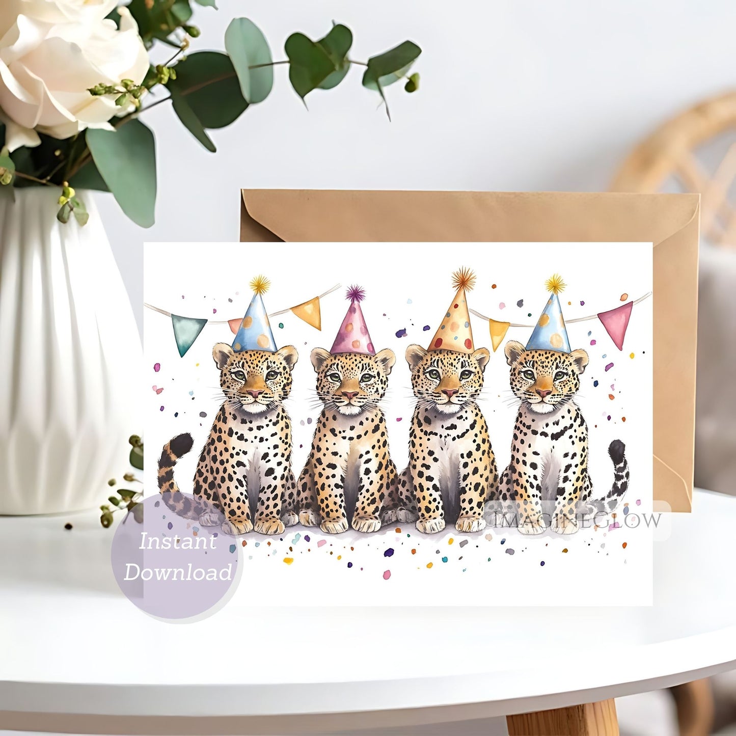 cheetah cubs birthday card
baby cheetah greeting card
cute safari theme birthday card
