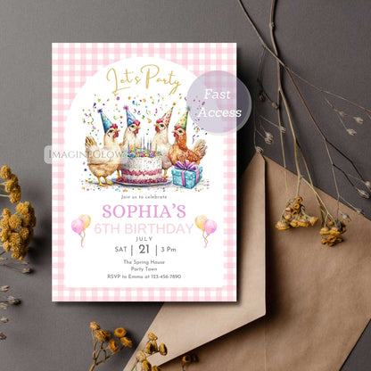 farm theme kids invitation
