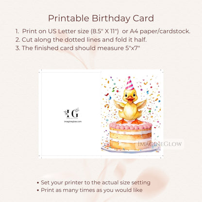 Duck birthday card printable
Sweet duck greeting card
