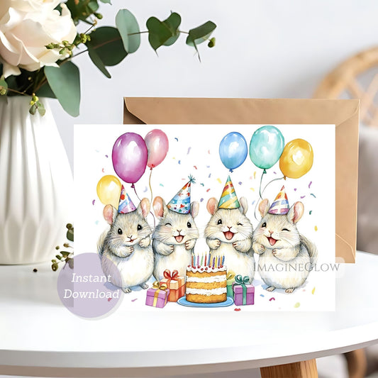 chinchilla birthday card
cute chinchilla greeting card
small pet birthday card

