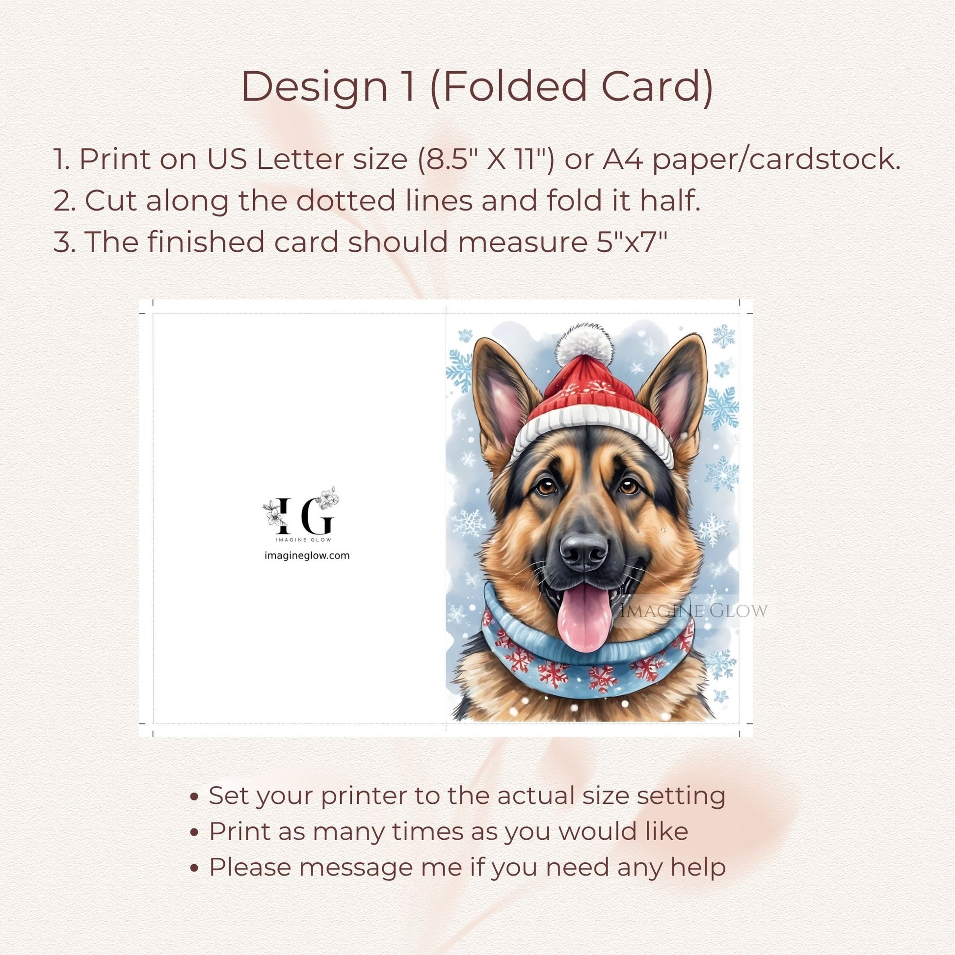 holiday gsd christmas greeting card
gsd dog christmas card printable
