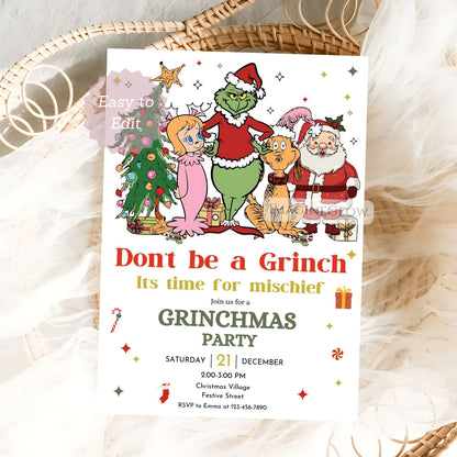 grinchmas party invitation printable
funny christmas party invite grinch theme
