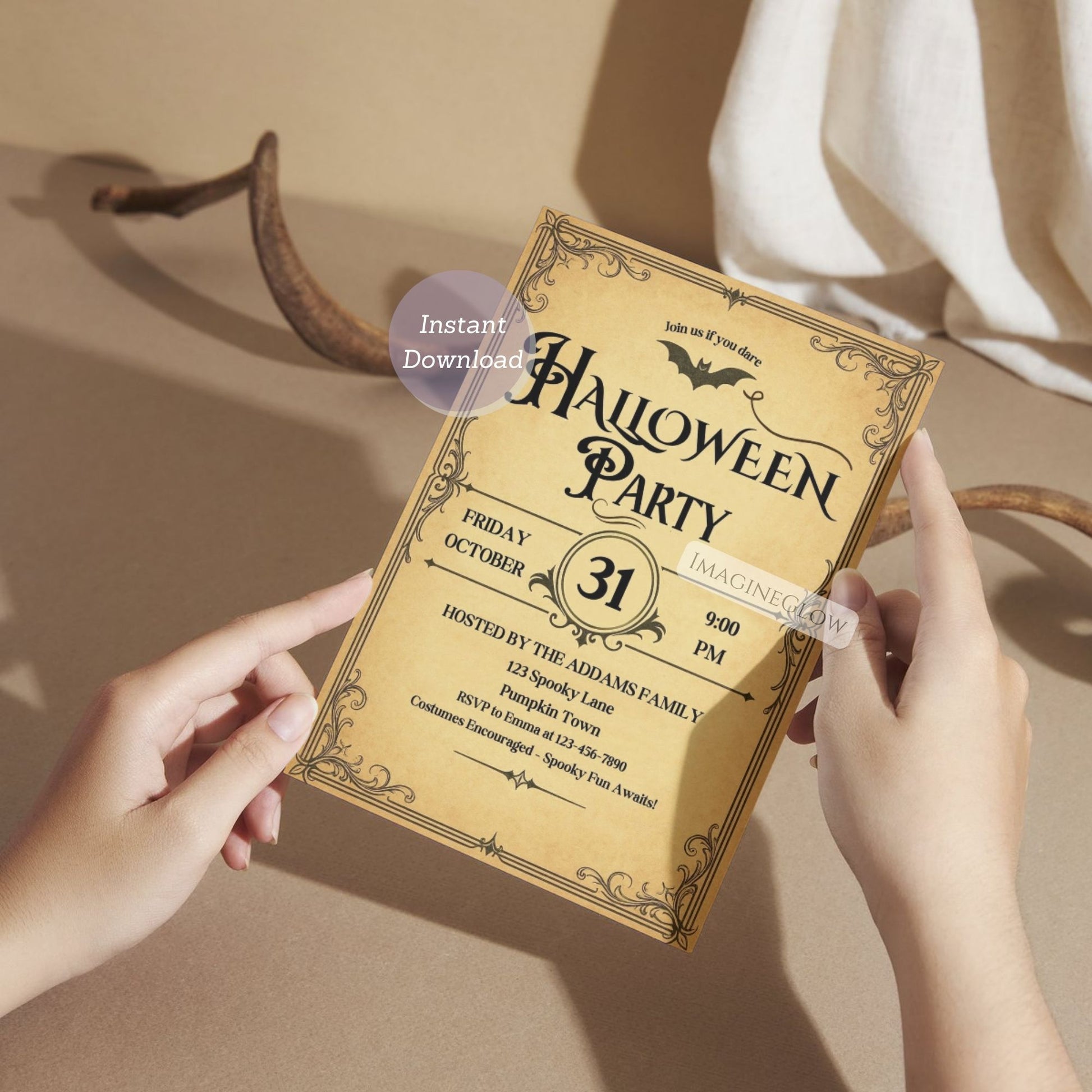 pumpkin head halloween invite
spooky vintage party card
