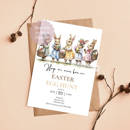 editable easter brunch and egg hunt template