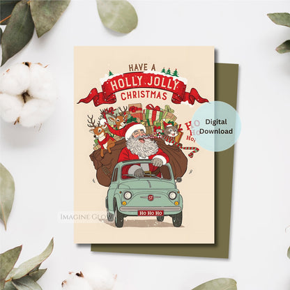 traditional santa christmas card design
festive santa christmas card ready to print
