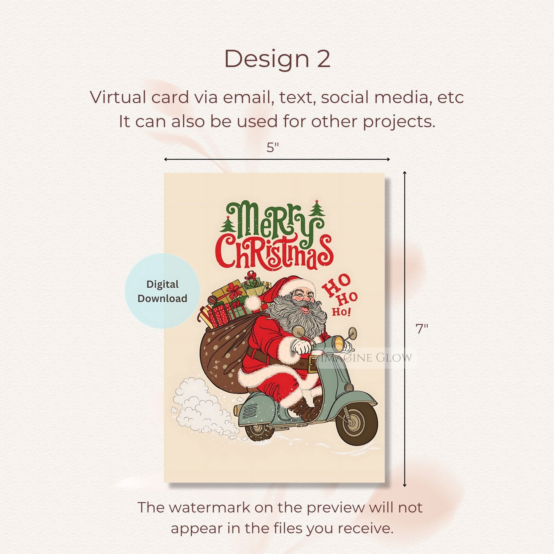 retro santa christmas holiday card
ready to print santa christmas greeting