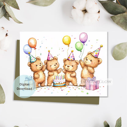 nature themed birthday card
animal birthday card printable
