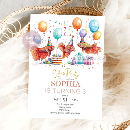 Fish birthday card for underwater party
