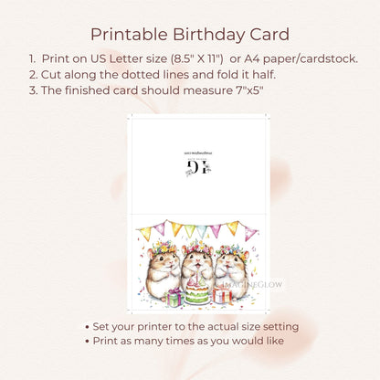 birthday card with hamster flowers
colorful hamster birthday card
flower decorated hamster card
birthday card for kids hamster