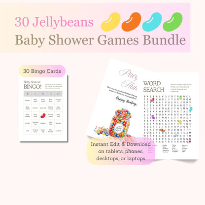 Unique Little Beans baby shower activity printables.