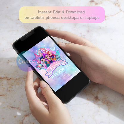 Printable anime girl birthday invitation demon hunter theme
