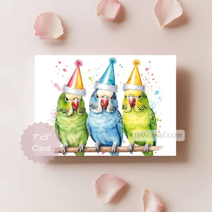 parakeets birthday card digital download
tropical bird birthday card parakeets
colorful parakeets happy birthday card
bird lovers birthday card parakeets design
parakeets greeting card for birthdays
