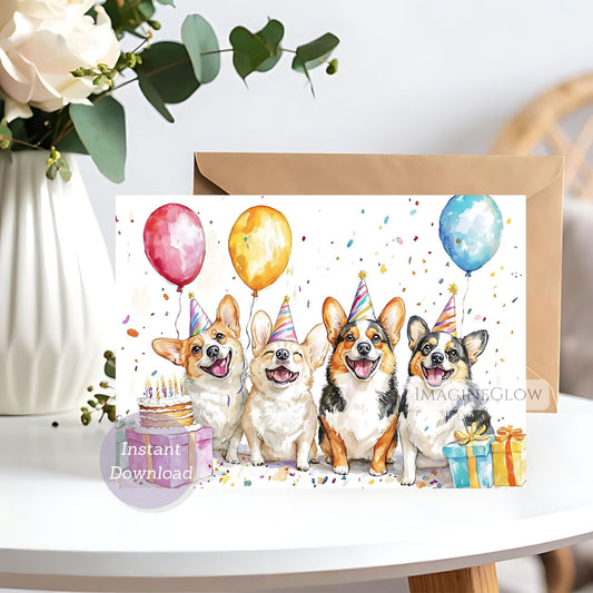 pembroke welsh corgi birthday card
printable corgi dog card
cute corgi dog greeting card
birthday card for corgi lover

