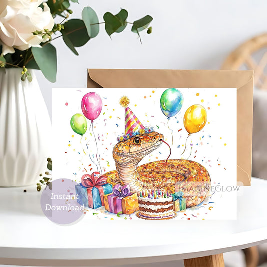 corn snake birthday card for reptile lovers
snake theme birthday greeting card
